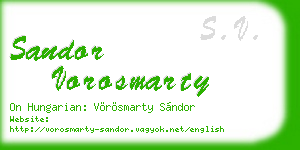 sandor vorosmarty business card